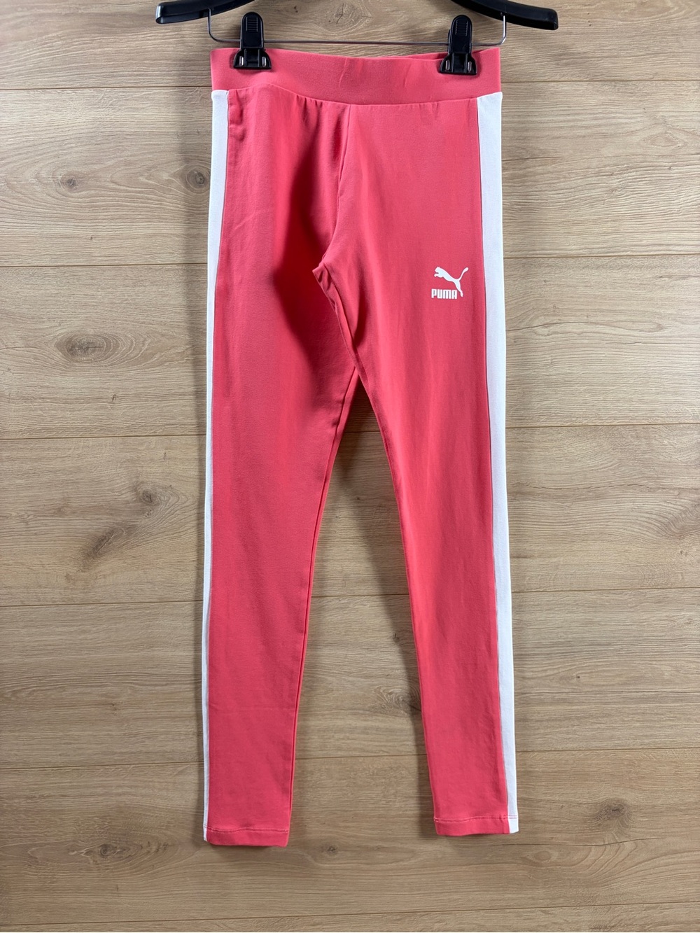 Puma Women’s Coral/White PinkStripe Cotton Leggings Small